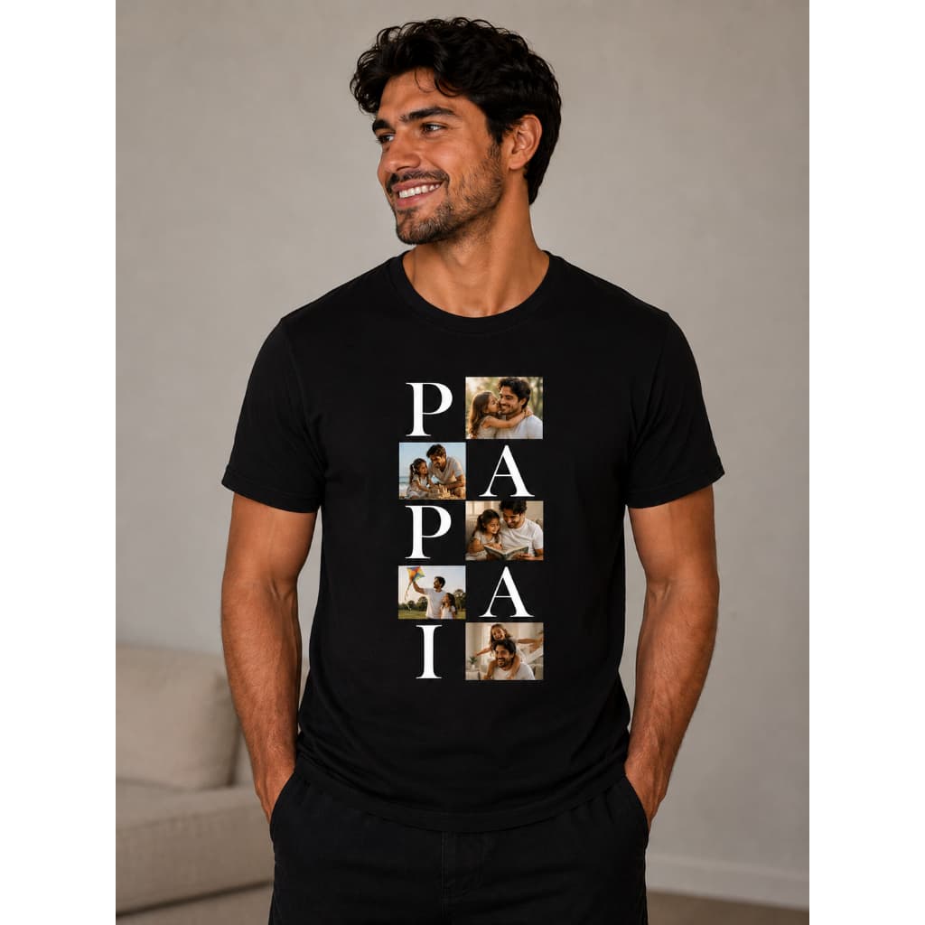 Camisa Camiseta Dia dos Pais com Foto dos Filhos Algodão - Premium Edição Limitada