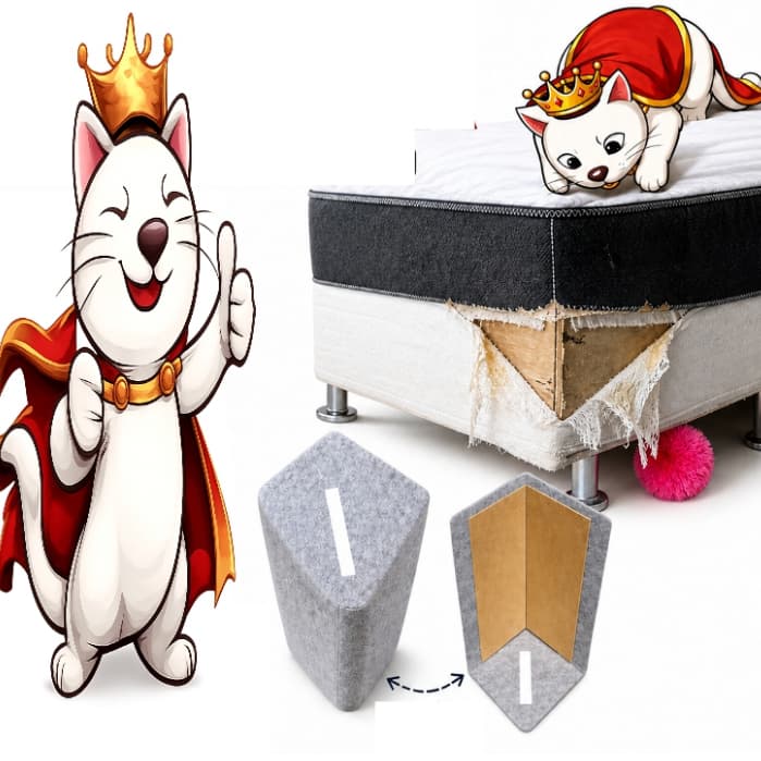 2 Arranhadores Causa Social Gato para Cama Box em Carpete resinado e MDF Patinhas CDHU