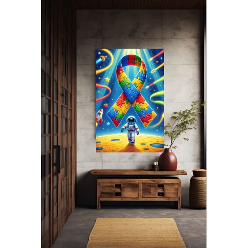 Quadros Decorativos Autismo TEA Astronauta Sala Quarto Escritório Decoração