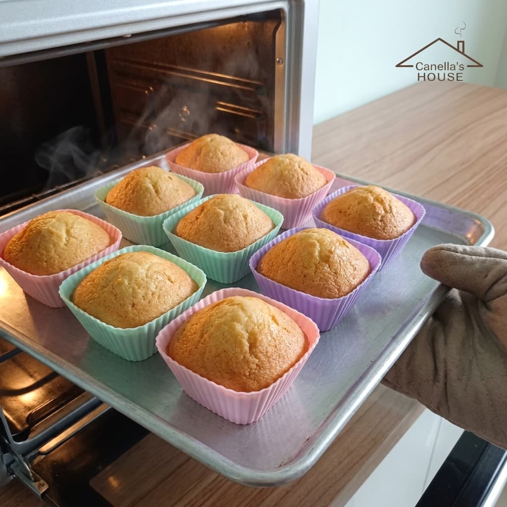 Kit 6 Forminhas Formas Cupcake 7cm Bolo Muffin Doces Silicone Formato Quadrada Coloridas Cosy
