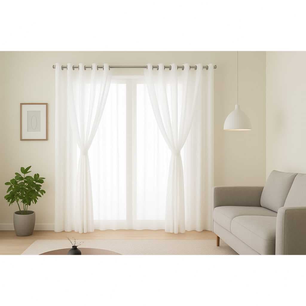 Cortina 8,00 X 2,50 Para Quarto E Sala Voil Com Forro Microfibra  - ÓTIMA QUALIDADE