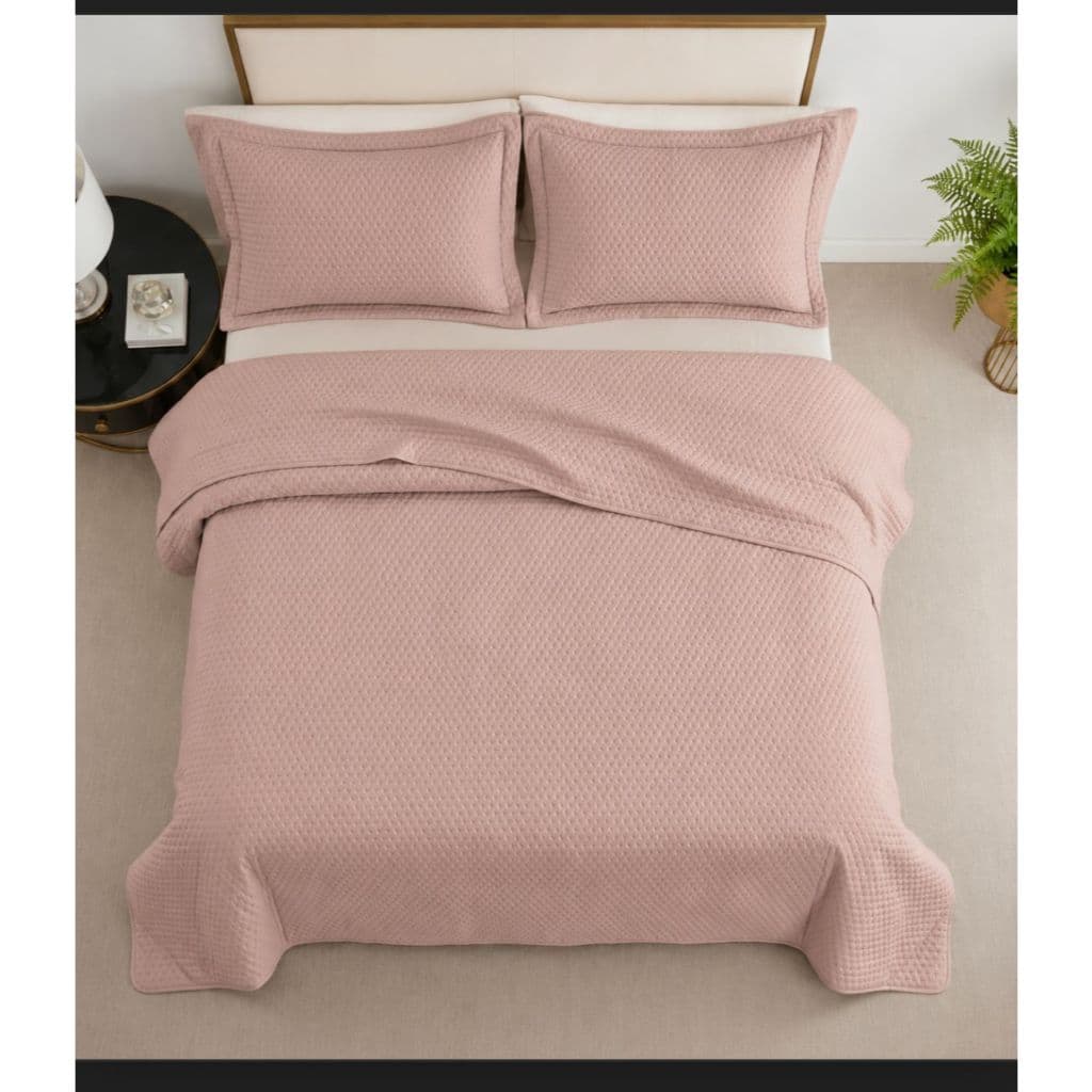 Kit Jogo de Cama 3 Peças Colcha Flora Revelo Cobre Leito Casal ou Queen