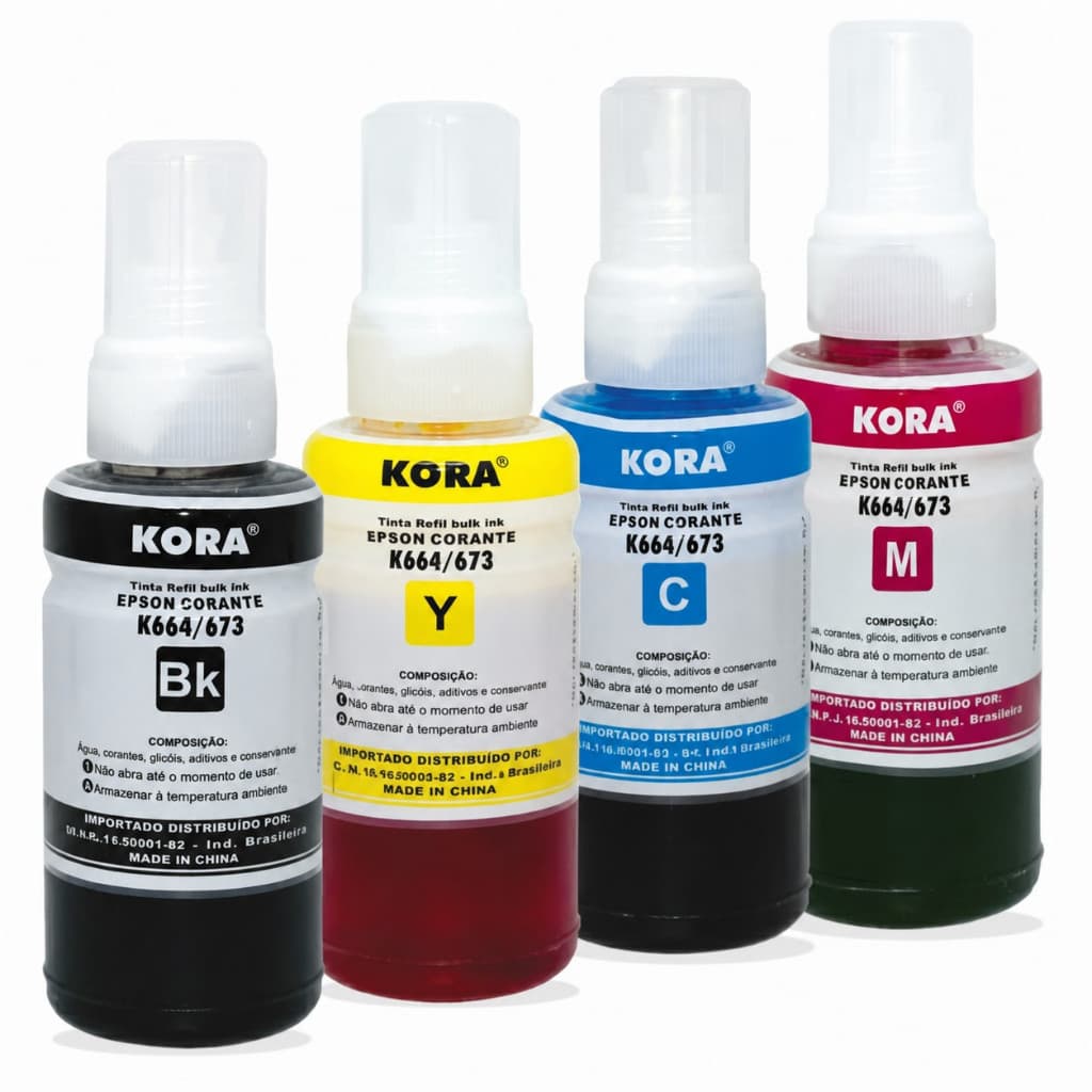 Tinta Compatível 664 L220 L355 L365 L375 L380 L475 Kit 4 un Preto Amarelo Azul Magenta Promoção!!!!!