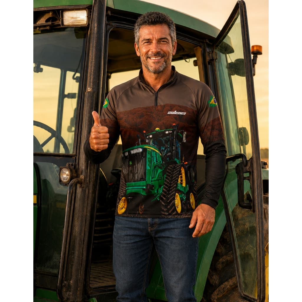 Camisa Agro Trator Agropecuaria Tecido Termico Fresco Confortável Proteção Solar50+