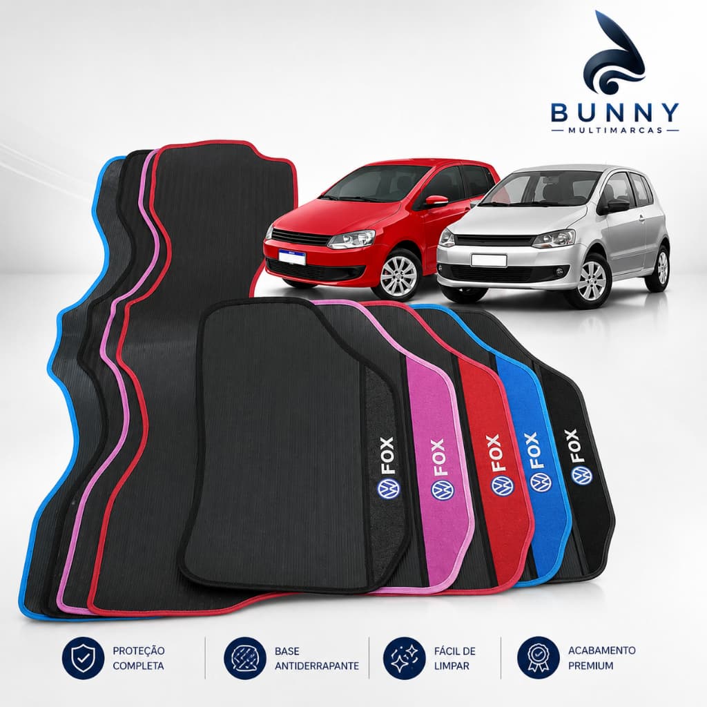 Tapete de Carro Fox 2003 a 2014 Borracha 3 Peças Traseiro Inteiro PVC Fox G2 G1 Personalizado Impermeável colorido