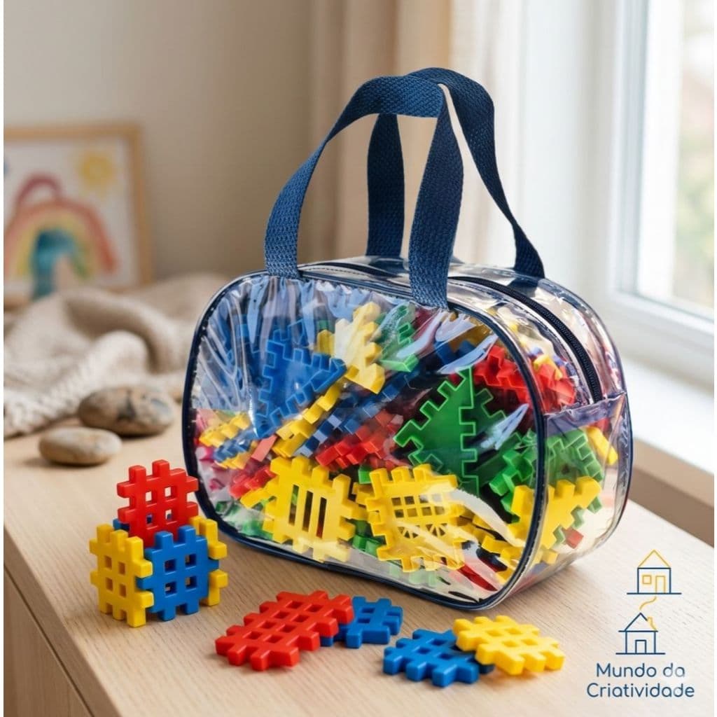 Bolsa com 96 Peças para Construir e Se Divertir