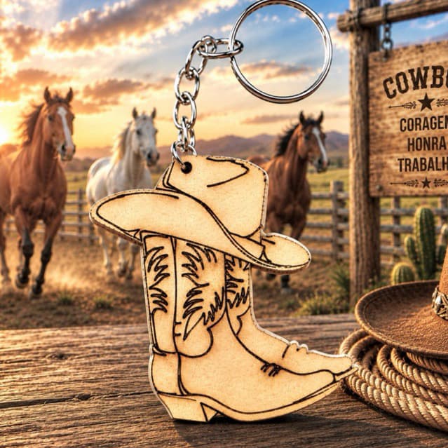 Kit Chaveiro COWBOY para rodeio, aniversário, festa, lembrancinhas MDF