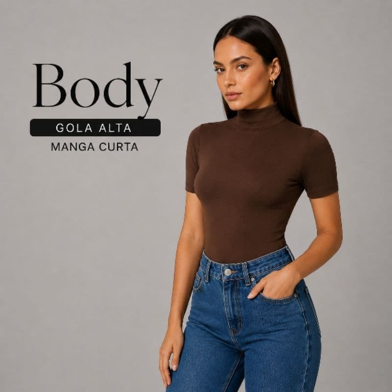KIT 2 BODY GOLA ALTA MANGA CURTA SUPLEX PREMIUM