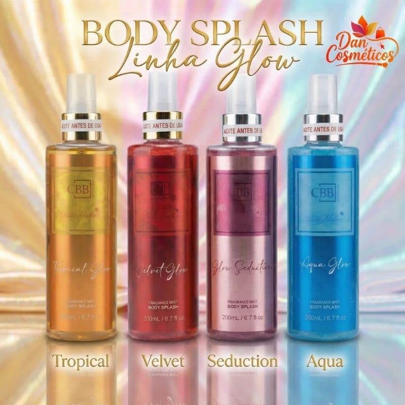 UN ou Kit 02,03,04 Body Splash Floral Frutal 200mL Seduction-Tropical-Aqua-Velvet Perfuma Desodorante CBB Cosméticos