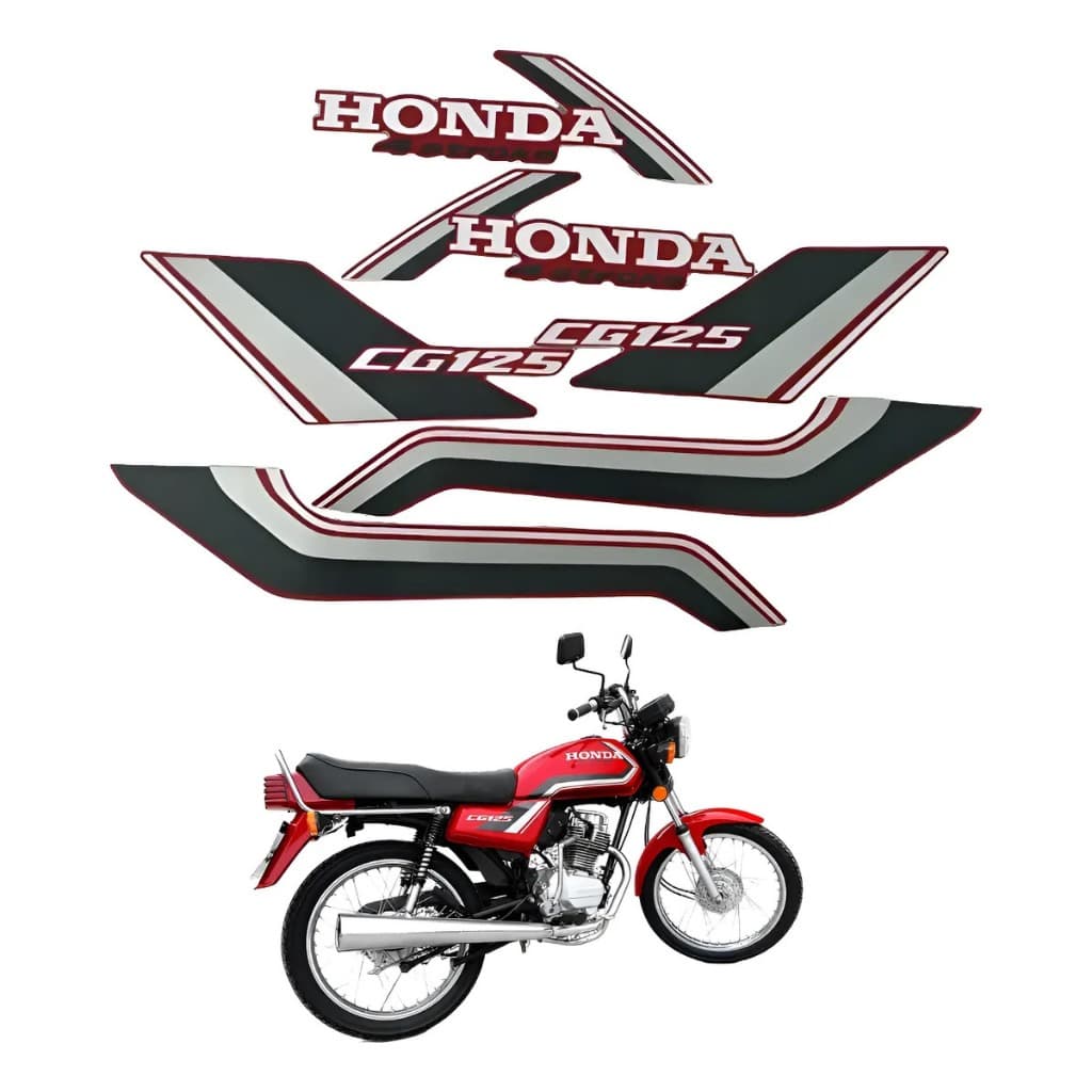 Faixa Cg 125 1988 Moto Vermelha