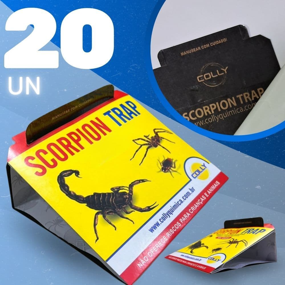 Kit com 20 unidades Placa Adesiva Scorpion Trap Colly