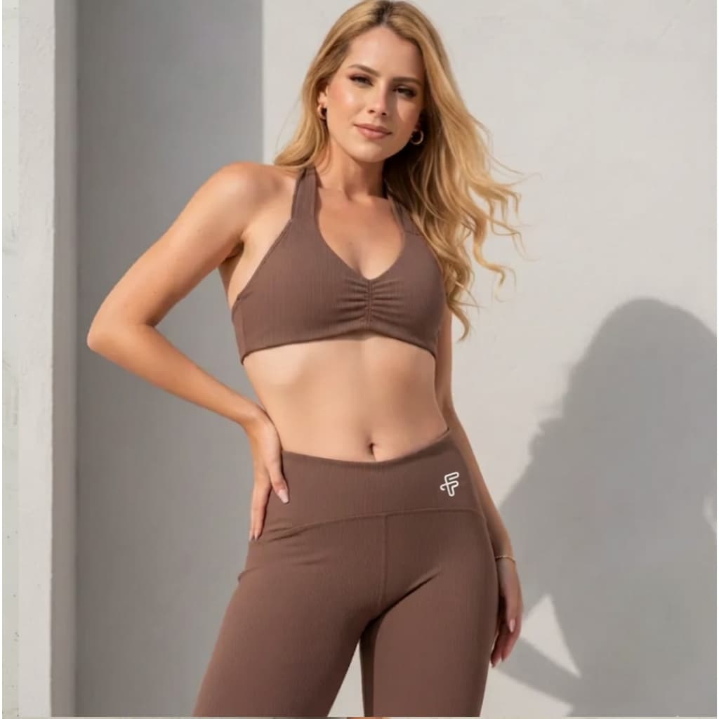 conjunto Legging Anticelulite fitnesstop poliamida Alta Compressão Antibacteriano