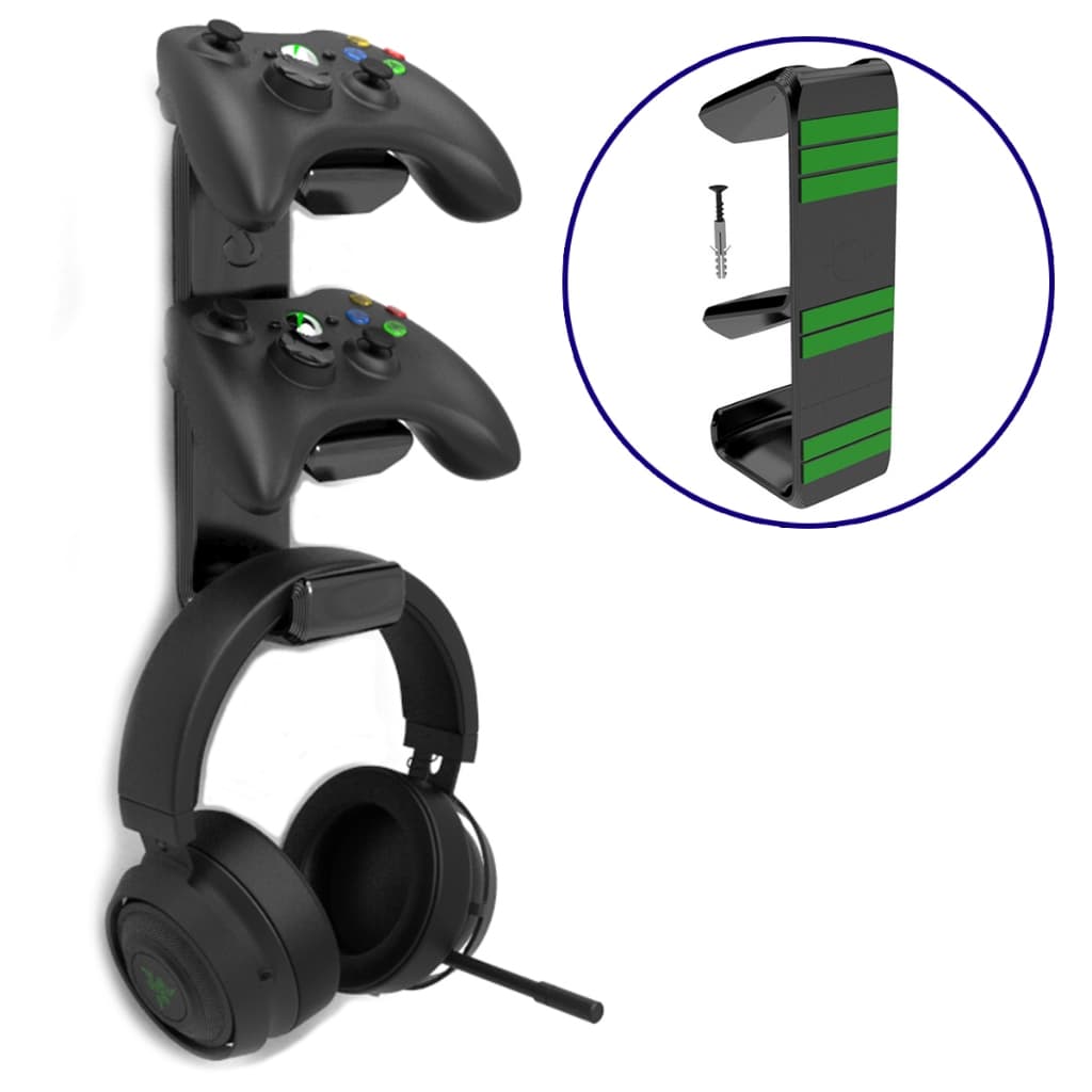 Suporte Parede 2 Controles Xbox 360 E Headphone Gamer