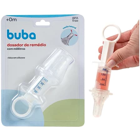 Dosador De Remédio Com Mililitros Seringa Buba Com Bico De Silicone 10ml