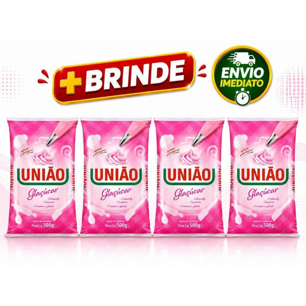 Açúcar União Glacúcar 500g Para Chantilly e Glacê