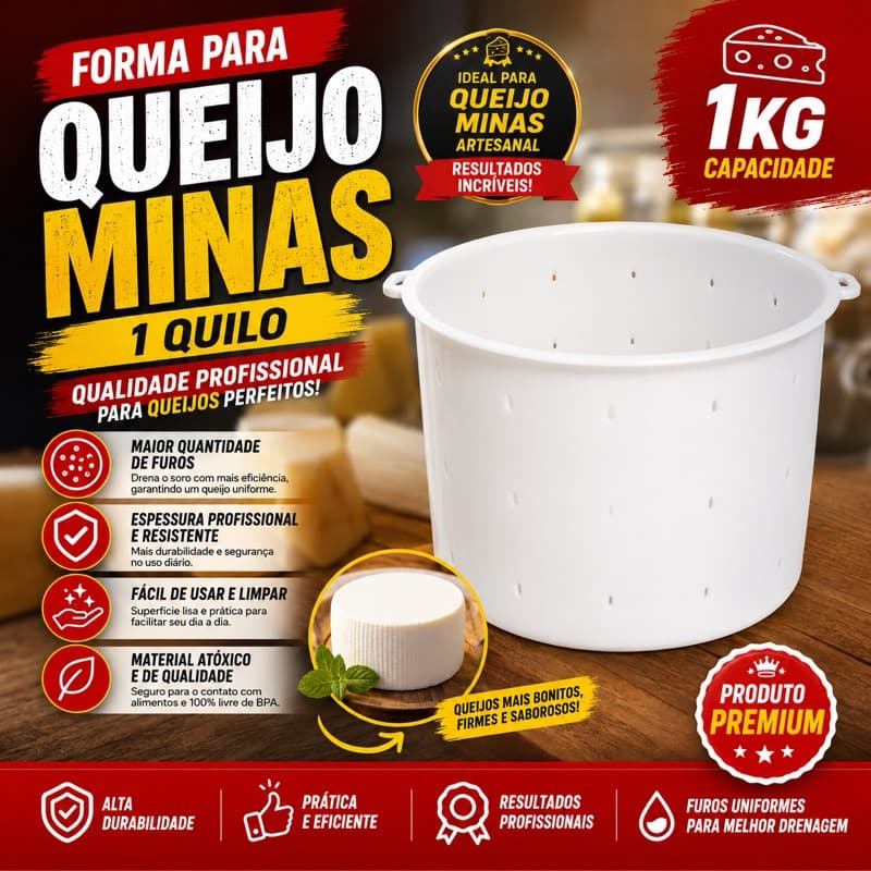 Formas de Queijo Minas Frescal Especial 1kg