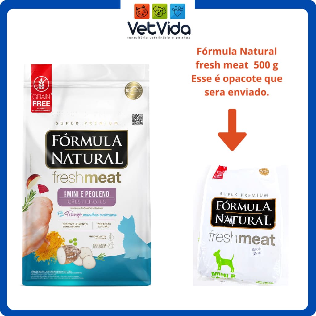 Fórmula Natural Fresh meat  filhote  mini e pequeno granel pacote 500g