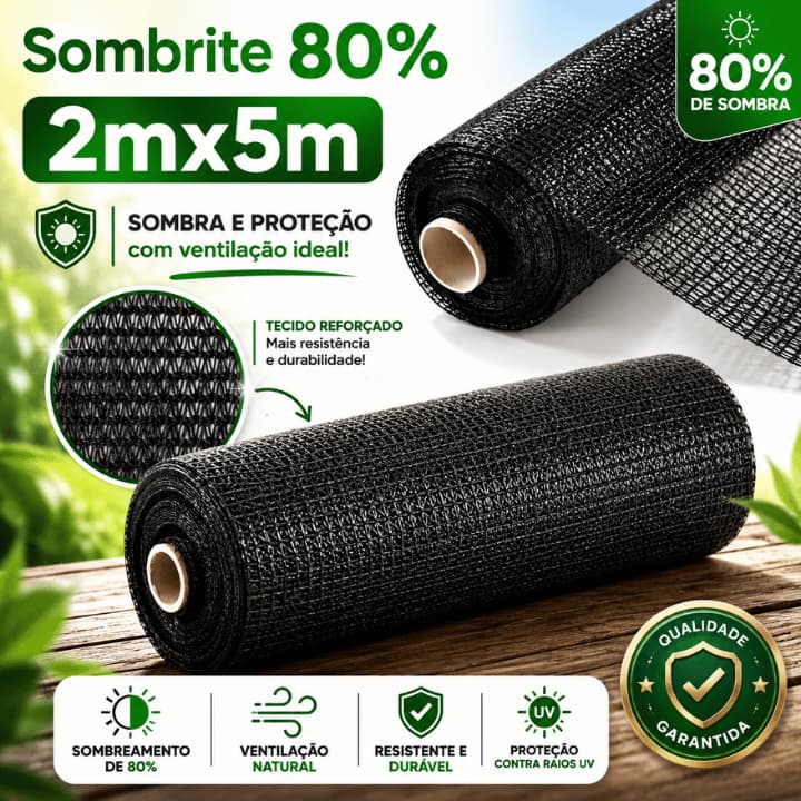 Sombrite 80% 2x5m tela sombreamento para horta jardim orquidario viveiro estufa