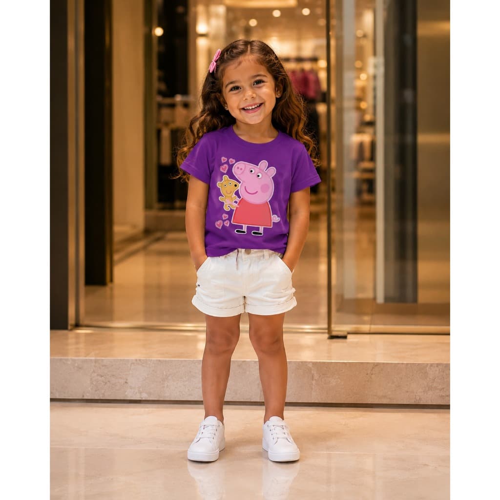 Camiseta Infantil Estampada Peppa Pig e Divertidamente Blusa Infantil Estampa DTF 100% algodão