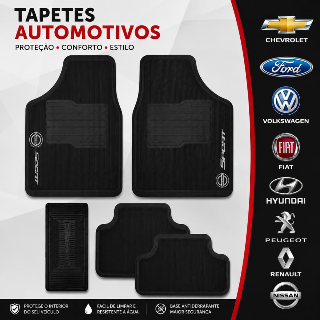 Tapete de Carro Nissan Personalizado 5PEÇAS - Tapete para Carro, Carpete de Carro, Carpete para Carro