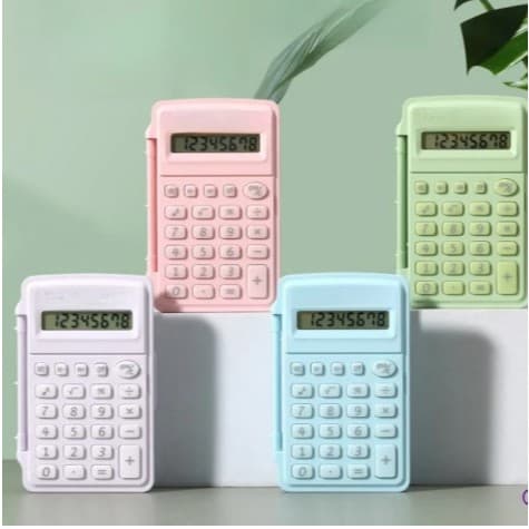 Mini Calculadora De Bolso Colorida 8 Dígitos Portátil Com Capa U / VARIADA