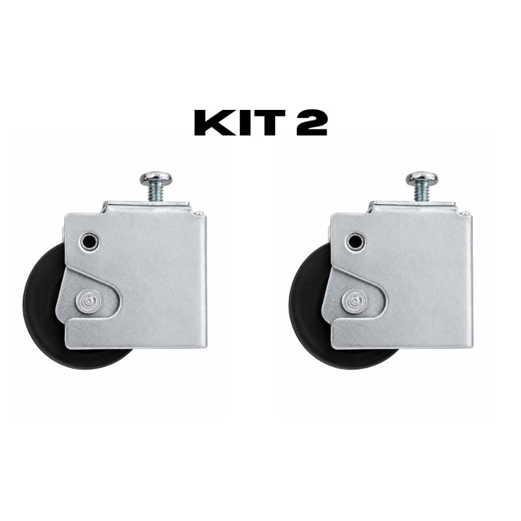 Kit 2 Roldanas Reforçadas 45mm Porta de Correr Inferior com Caixa em Aço