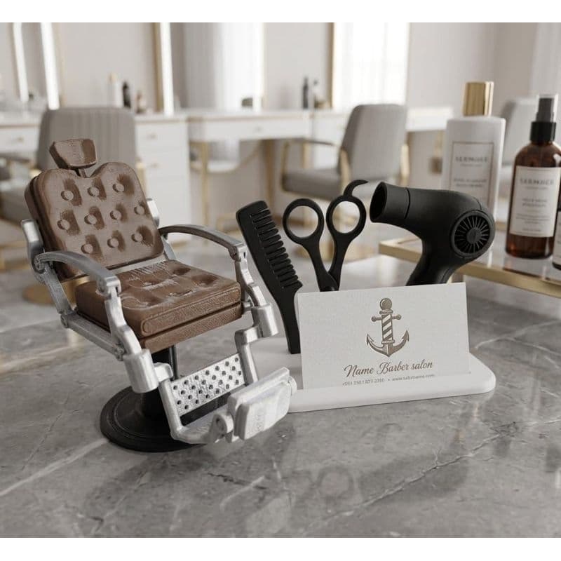 ✨ Kit Decorativo Premium para Salão de Beleza e Barbearia – Miniaturas 3D ✨