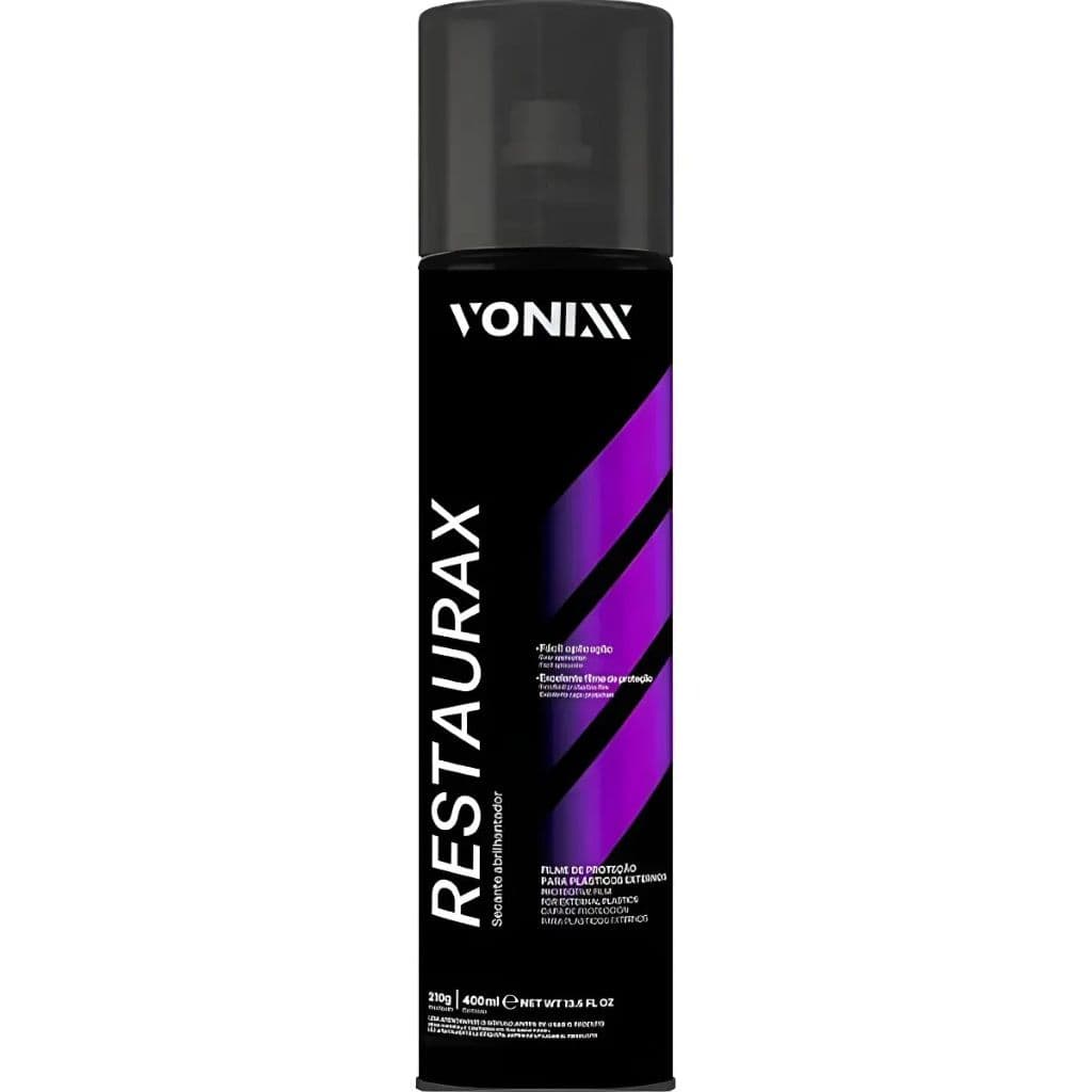Restaurax Vonixx 400ml – Restaurador de Plásticos Externos Spray com Proteção UV