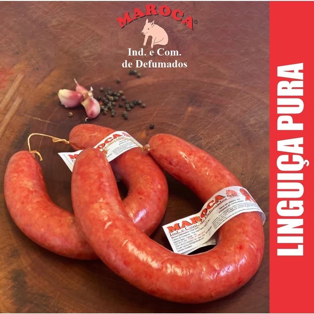 Linguica Blumenau Maroca Suina Artesanal 1kg Defumada