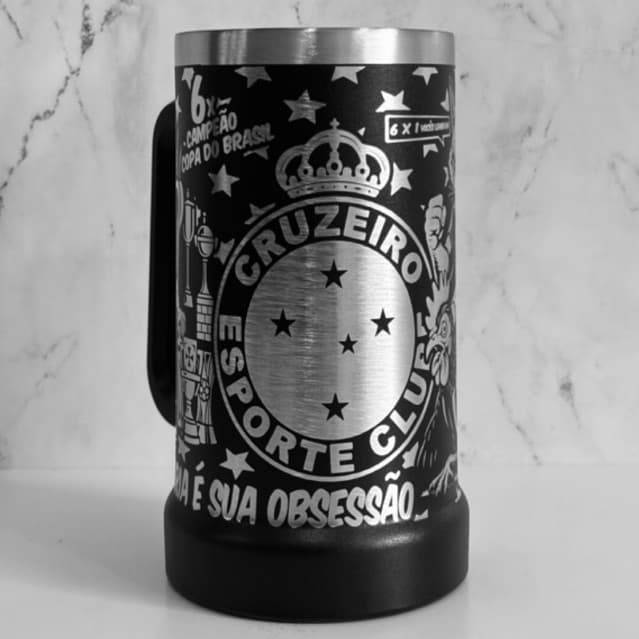 CANECA TÉRMICA Personalizada Cruzeiro Gravação 360 graus