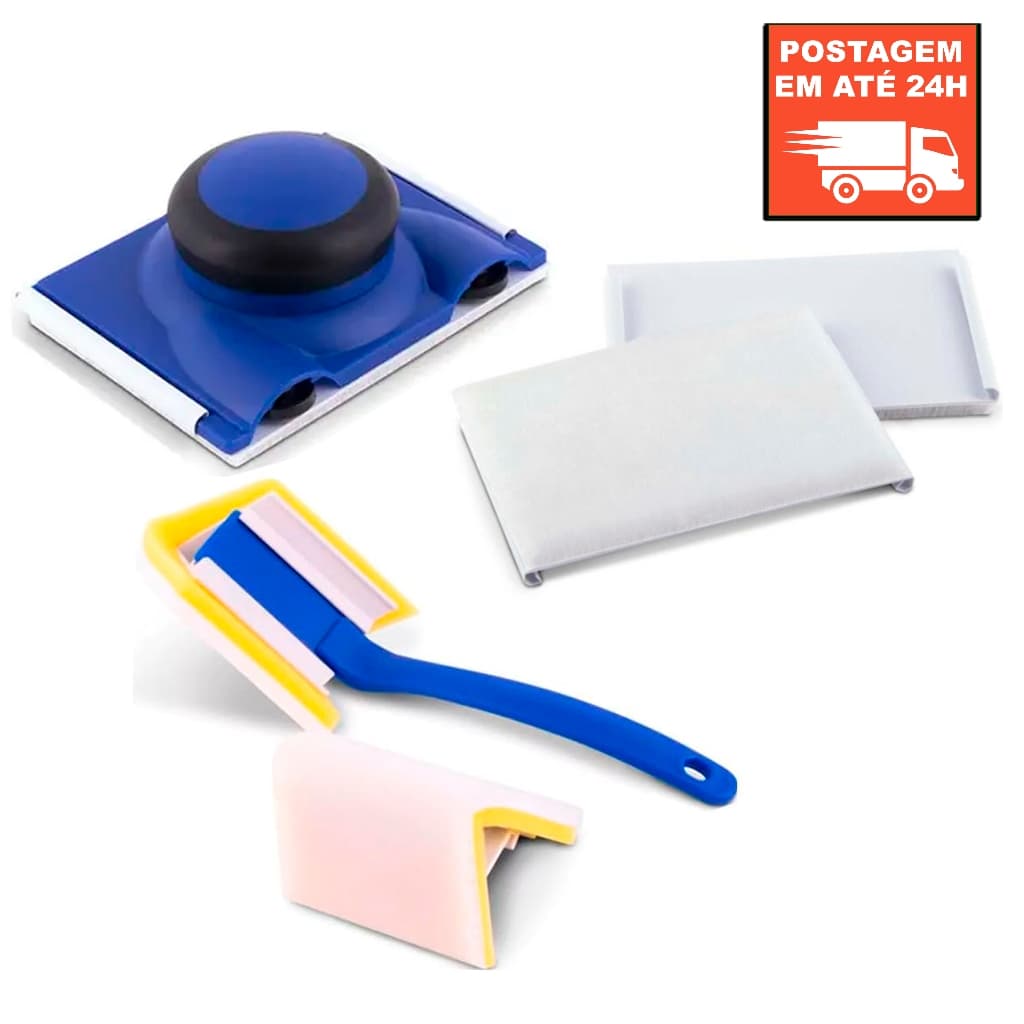 Kit Pad Para Pintura Sem Cabo + Refil + Pad Para Pintura Recorte Em Cantos Roma - Pad/Rolo