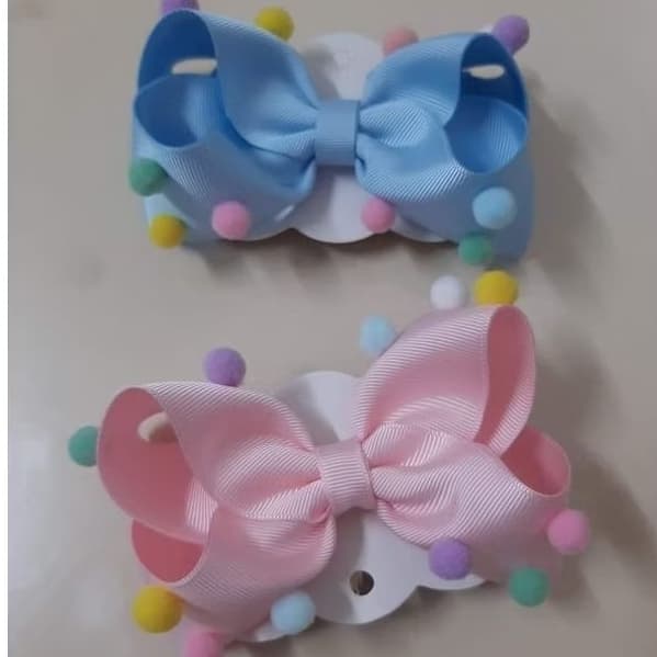 Laço infantil de cabelo colorido de menina bico de pato menina bolinha