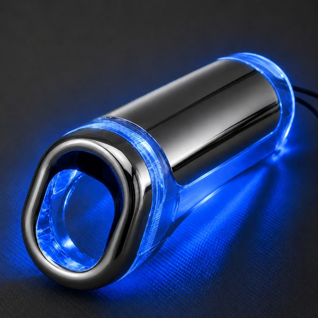 Aplique Neon Cromado para Manopla Freio de Mão Led Para Carro