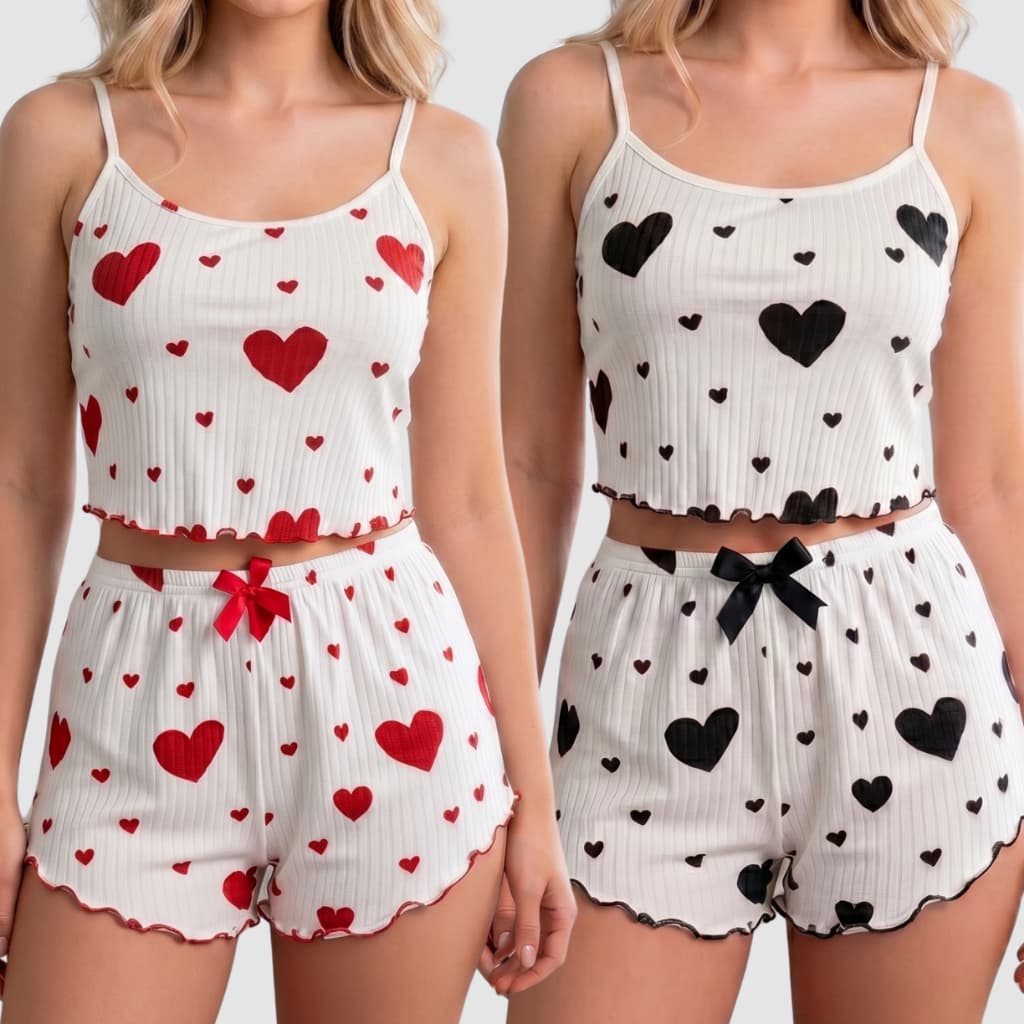 Kit 2 Pijamas Baby Doll Feminino Blogueirinha Fresquinho Leve para Dormir no Verão Promoção