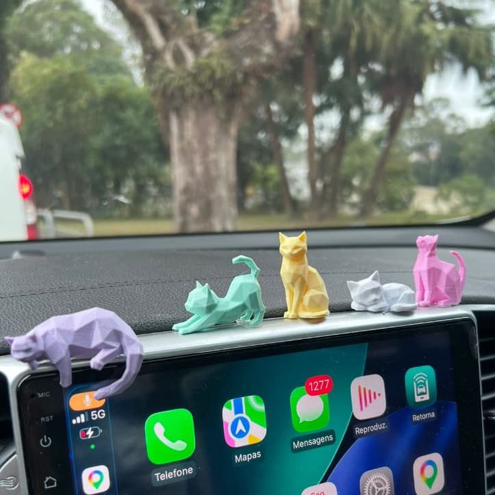 Mini Gatinho Decorativo Colorido Para Carro Painel Mesa Quarto Estante