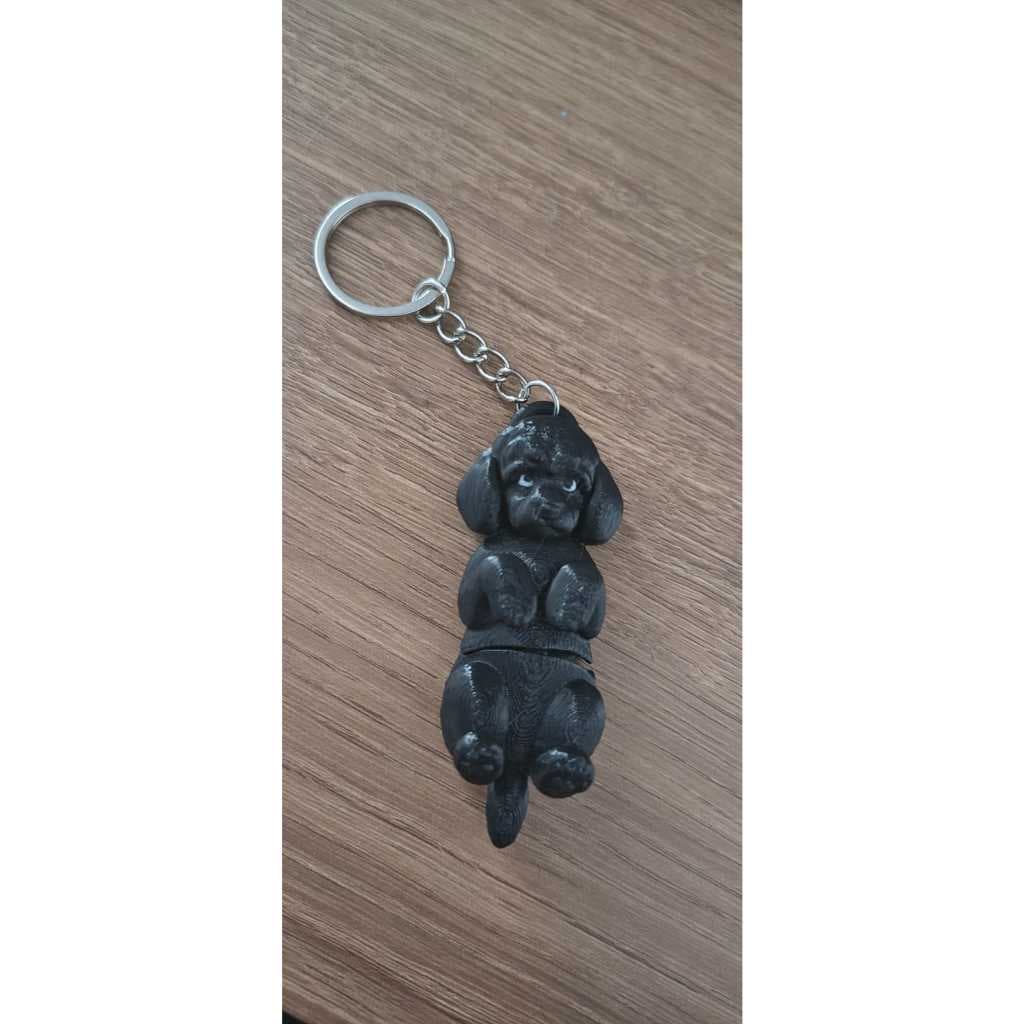 Chaveiro poodle articulado - Chaveiro fofo em 3d - Chaveiro criativo para chaves, bolsa e mochila