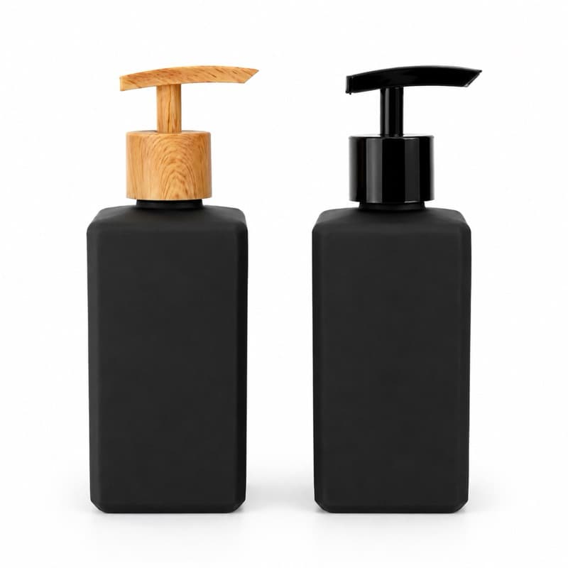 Saboneteira Madeira Preto Fosco Para Lavabo Banheiro Sabonete Líquido Álcool em Gel
