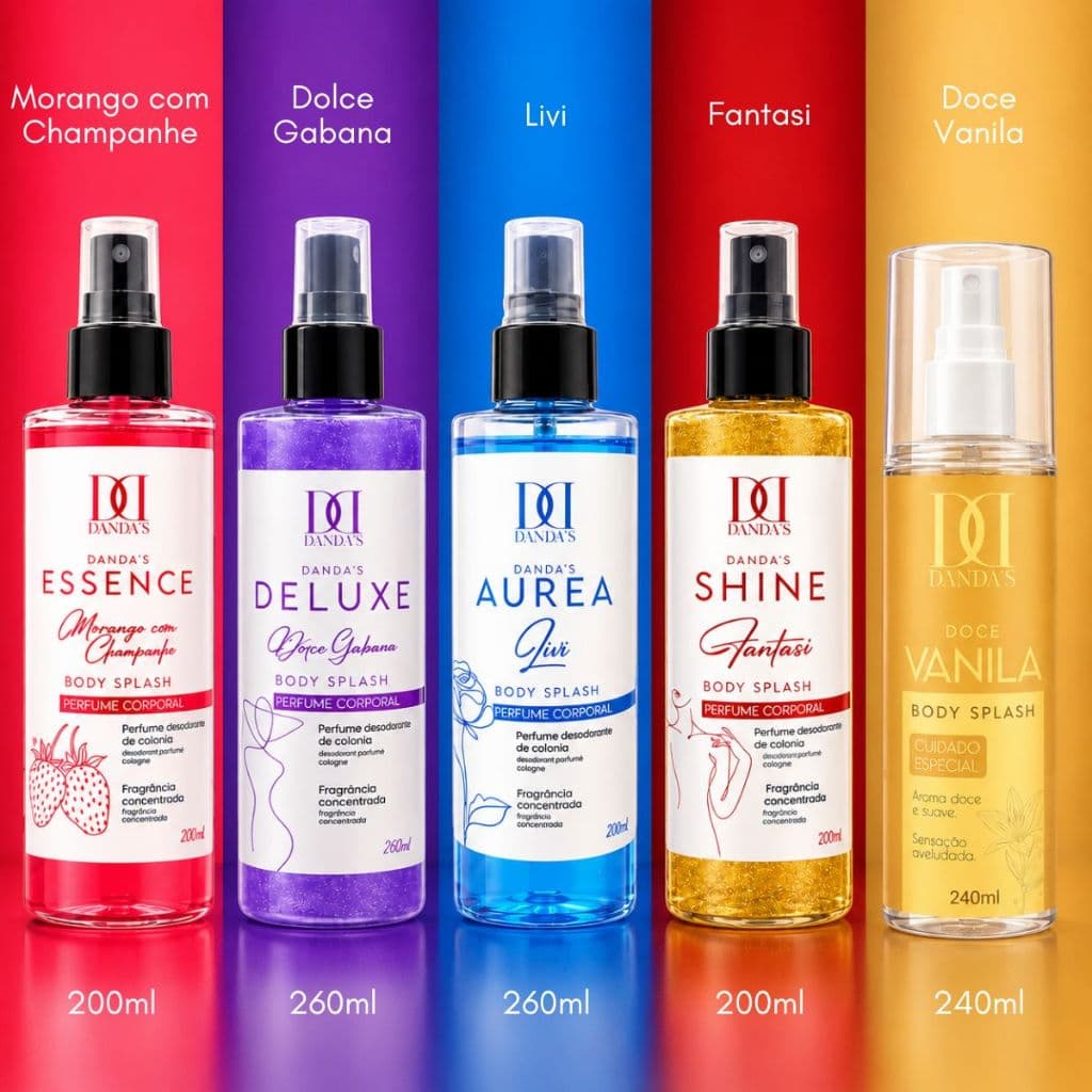Desodorante Body Splash Perfume Loção Colônia Corporal Feminino Várias Fragrâncias Dandas