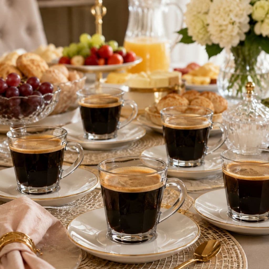 Xícaras Para Café Expresso 90ml Kit Com 4 Peças Em Vidro Transparente Premium Luxuoso