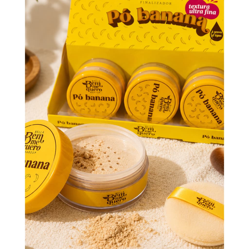 Pó banana solto fixador translucido Finalizador