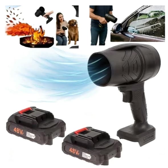 Soprador Turbo 2 Baterias 48V ou Mini USB Bivolt - Multiuso para Carro, Casa e Eletrônicos