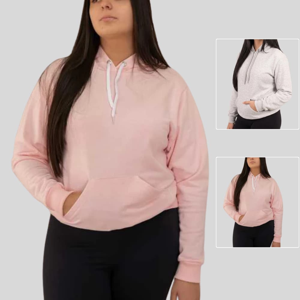 Moletom Feminino Canguru com Capuz Premium | Blusa de Frio Confortável, Quentinha e Moderna