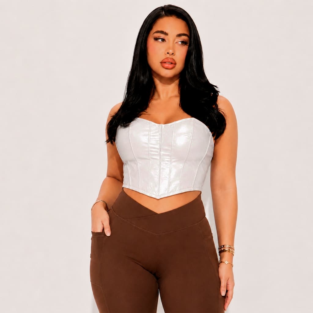 Cropped Corselet Curto Com Ponta Meia Feminino Cirre Preto Branco Caramelo Cropped Morcego Feminina