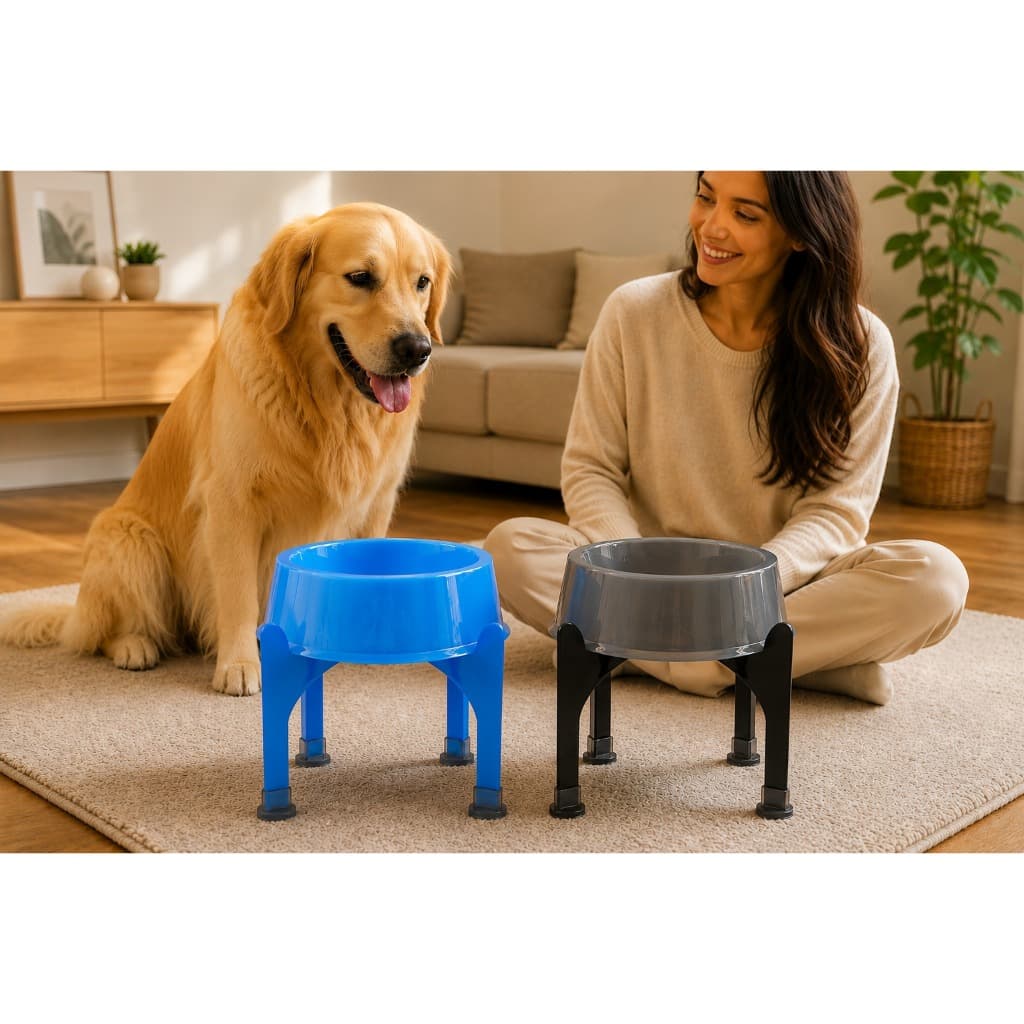 Comedouro Elevado Suspenso Alto Ergonômico com Suporte para Cães de Porte Grande 1500ml BPA Free