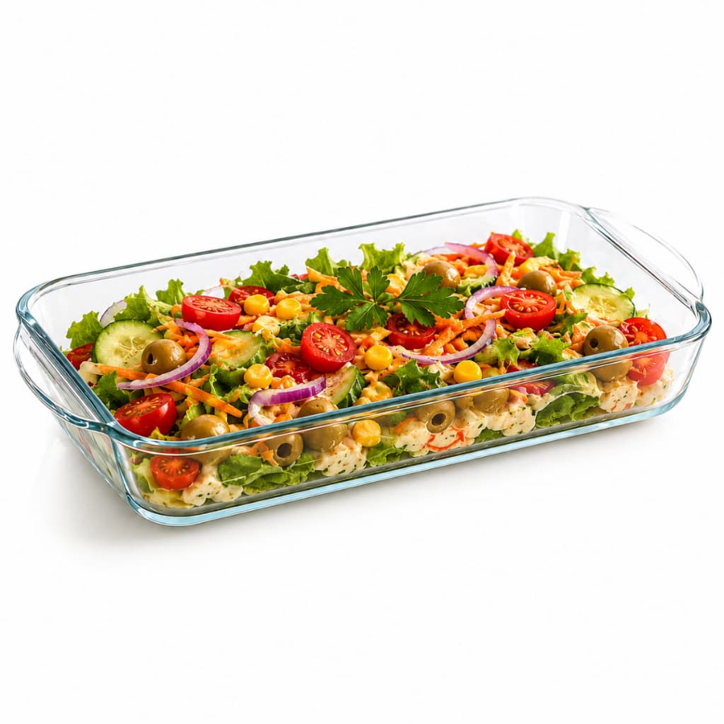 Travessa De Vidro Grande Retangular Kaveh 2200ml Transparente