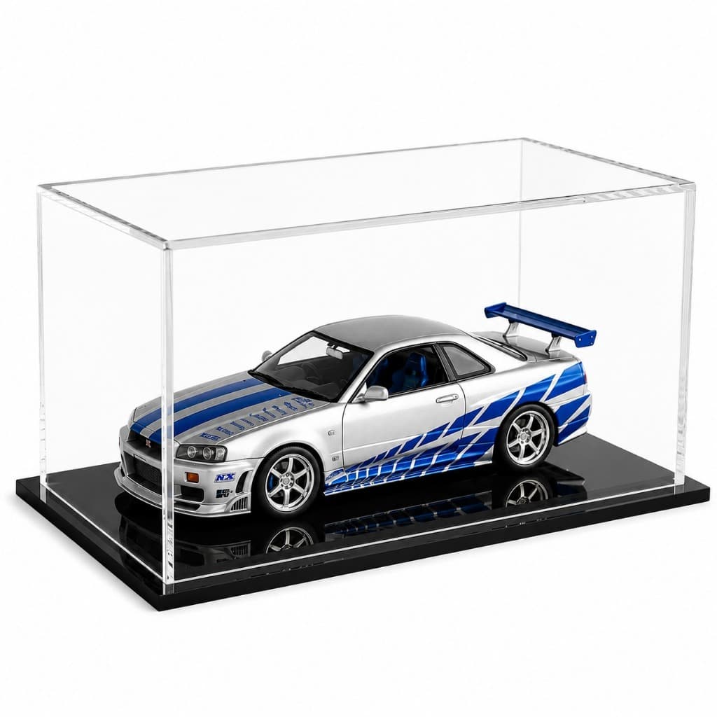 Cúpula Acrílica  Base Preta Premium para Exposição de Miniaturas e Colecionáveis