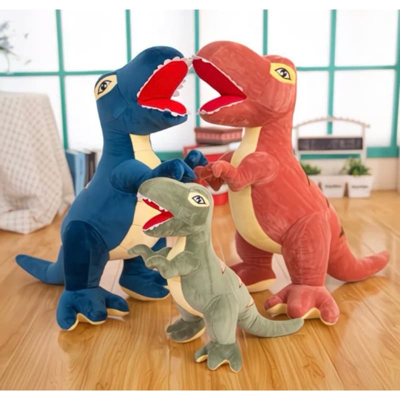 Brinquedo De Pelúcia Dinossauro Gigante Tiranossauro 70CM/1,20 Metro Antialérgico Lavável Com Selo