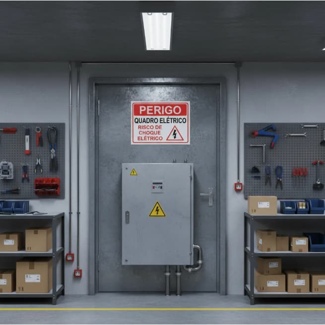 Placa Perigo Quadro Elétrico | Risco de Choque Elétrico Perigo Alta Voltagem
