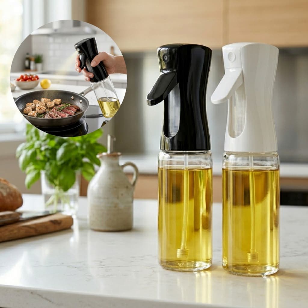 Kit 2 Dispenser De Azeite E Vinagre Spray Vidro 240ml Borrifador Tempero Culinário Kit 2 Peças