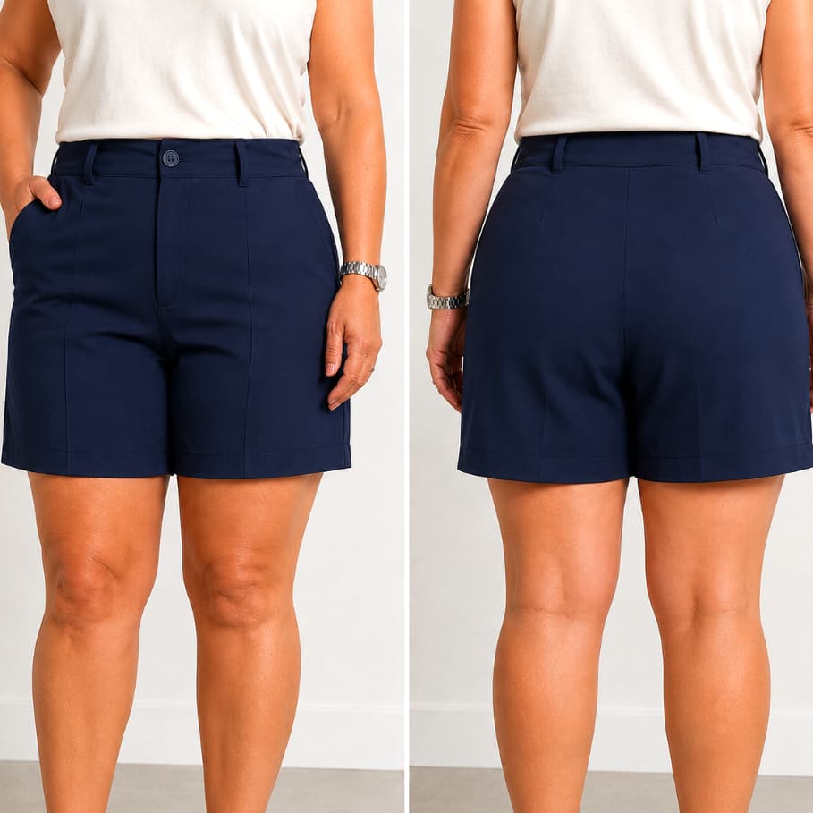 Short Plus Size Alfaiataria  social elegante Cintura Alta